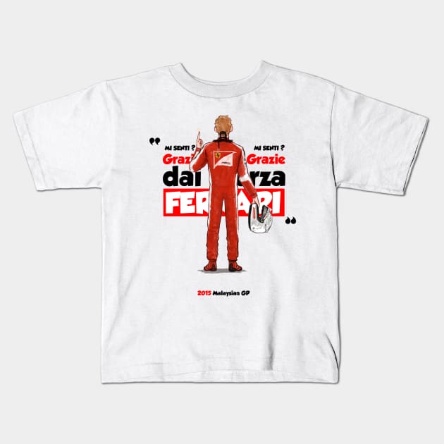 Sebastian Vettel - forza ferrari Kids T-Shirt by Rflectionart